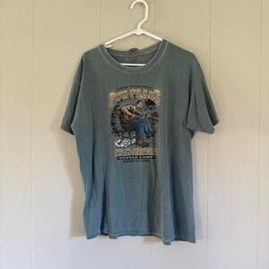 Jorma Kaukonens fur peace ranch ohio guitar camp blue t shirt, men's medium
